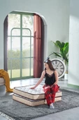 Deluxe Bej Katlanır Yatak Yer Yatağı Misafir Yatağı Kamp Yatağı (ÖLÇÜ SEÇENEKLİ) - 4