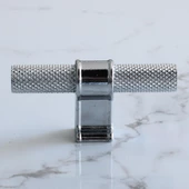 Hisar Krom Metal Kulp Tek Vida Tırtık Desen Dolap Dolabı Kulpları KulbuÇekmece Mutfak Mobilya - 6