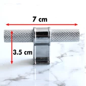Hisar Krom Metal Kulp Tek Vida Tırtık Desen Dolap Dolabı Kulpları KulbuÇekmece Mutfak Mobilya - 7