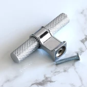 Hisar Krom Metal Kulp Tek Vida Tırtık Desen Dolap Dolabı Kulpları KulbuÇekmece Mutfak Mobilya - 4