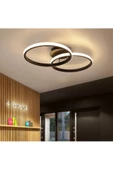 Ömür Avize Bobs Modern Ikili Beyaz Ledli Avize sıyah - 1