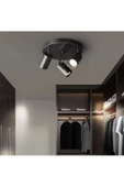 Ömür Avize Siyah kayra siyah 3lü spotlu avize Metal 3 20 -34 cm Salon / Oturma Odası 14 Modern GU10 - 1