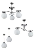 Ömür Avize Avizeseti Modern Füme Komple Set Avize Tekli Ikili Üçlü Avize yonca grubu - 1