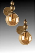 Ömür Avize Bolivia 2li Eskitme Gold Bal Camlı Duvar Aplik - 1