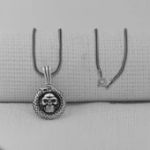 Kurukafa Yılan Tasarımlı 925 Ayar Erkek Gümüş Kolye thumbnail 1