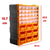 Vida Dübel Civata Kutusu Bölmeli Avadanlık Monoblok Çekmeceli 39'lu Takım Çantası Plastik Organizer thumbnail 2