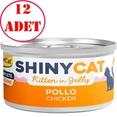 Gimpet Shiny Cat Tavuklu Yavru Kedi Konservesi 70 Gr 12 AD - 1