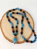 Apatit - Hematit - Lav Taşı & Venge Ağacı Tasarım Unisex Kolye (44355) thumbnail 2