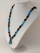 Apatit - Hematit - Lav Taşı & Venge Ağacı Tasarım Unisex Kolye (44355) thumbnail 4