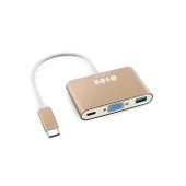 S-LINK SL-USB-C66 0.15metre TYPE-C-USB 3.0_VGA Çevirici Adaptör Gold 4K - 1