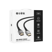 S-LINK SLX-HD4K15 15 Mt Metal v2.0 4K (4096*2160) 60Hz HDMI Kablo - 1