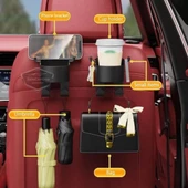 Oto Araç İçi Çok Fonksiyonlu Koltuk Arkası Organizer Bardaklık Telefon Tutucu Askılık Araba Eşya Düzenleyici 1 Adet - 2