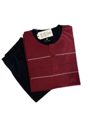 Erkek Yaka Detay  %100 Pamuk Süprem Kısa Kol Göğüs Cepli Pijama Takımı - 2