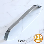 Volga Krom Metal Kulp 224 mm 22.4 cm Mobilya Çekmece Mutfak Dolabı Dolap Kulpları Kapak Kulpu Kulbu - 1