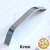 Volga Metal Krom Kulp 128 mm 12.8 cm Mobilya Çekmece Mutfak Dolabı Dolap Kulpları Kapak Kulpu Kulbu - 1