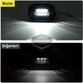 Üniversal Plaka Lambası 6 Led Güçlü Işık Su Geçirmez Krom Araç Plaka Işığı Ultra Parlak Oto Aydınlatma 12/24V 2 Adet - 4