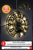 Led Işıklı Modern Duvar Saati Sessiz Dekoratif Modern Siyah Duvar Saati -RGB Renkli 40x40cm - 3