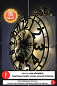 Led Işıklı Modern Duvar Saati Sessiz Dekoratif Modern Siyah Duvar Saati -RGB Renkli 40x40cm - 4