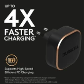 Duracell 20W PD Şarj Başlığı 1xUSB-C - Siyah - 3