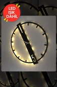 Led Işıklı Modern Duvar Saati Sessiz Dekoratif Modern Siyah Ahşap Duvar Saati - 3