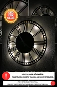 Led Işıklı Rakamlı Duvar Saati Sessiz Dekoratif Modern Siyah Duvar Saati -RGB Renkli 40x40cm - 4
