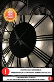 Led Işıklı Rakamlı Duvar Saati Sessiz Dekoratif Modern Siyah Duvar Saati -RGB Renkli 40x40cm - 3