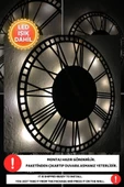 Led Işıklı Rakamlı Duvar Saati Sessiz Dekoratif Modern Siyah Duvar Saati -RGB Renkli 40x40cm - 2
