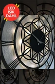 Led Işıklı Çiçek Duvar Saati Sessiz Dekoratif Modern Siyah Ahşap Duvar Saati 40x40cm - 4