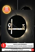 Led Işıklı Numaralı Duvar Saati Sessiz Dekoratif Modern Siyah Duvar Saati -RGB Renkli 40x40cm - 2