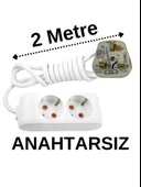 İngiliz Erkek Türk Dişi Universal Priz Dönüştürücüsü Uzatmalı 2 Li 2 Metre - 1