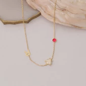 925 Ayar Gümüş Taşlı Uğur Böceği Harf Kolye thumbnail 5