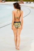 Pierre Cardin Desenli Balenli Boyundan Bağlamalı Yeşil Bikini Takımı - 2