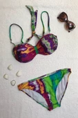 Dagi Straplez Destekli Push-Up Desenli Bikini Takımı - 1