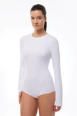 Malabadi 137 Kadın Modal Uzun Kol Bisiklet Yaka Çıtçıtlı Body & Bodysuit thumbnail 7