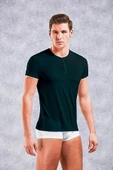 Doreanse Erkek Micromodal Düğmeli Yuvarlak Yaka Kısa Kol T Shirt 2565 - 8