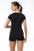 Malabadi 1035 Kadın Modal Kısa Kol Açık Yaka T-shirt & Body thumbnail 9