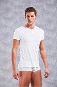 Doreanse Erkek Micromodal Düğmeli Yuvarlak Yaka Kısa Kol T Shirt 2565 - 2