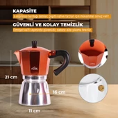 Any Morning Hes-6 Espresso Kahve Makinesi Alüminyum Moka Pot 240 Ml Bakır - 1