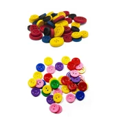 60 adet karışık ebat plastik düğme ( 1,2 cm 50 adet + 2,5 cm 10 adet) - 1
