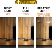 TechTic Manyetik Masa Lambası Abajur Şarjlı Modern Okuma Işığı 3 Modlu Strip Light Dokunmatik Işık - 5