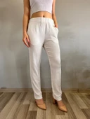 Kadın Dar Paça Bürümcük Kumaş Pantolon - 2