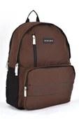 Sisley Okul Sırt Çantası Unisex Çok Gözlü Günlük Seyahat Sırt Çantası Kahverengi 12918 - 2