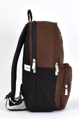 Sisley Okul Sırt Çantası Unisex Çok Gözlü Günlük Seyahat Sırt Çantası Kahverengi 12918 - 3