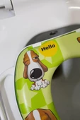 Çocuk Bebek Klozet Adaptörü, Lazımlık Kulplu Süngerli Taşınabilir Lüx Köpek Desenli Anne Bebek - 4