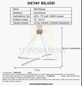 TT Aydınlatma TT400-2 BY  Dikdörtgen 2 li Mat Beyaz Led Avize thumbnail 4