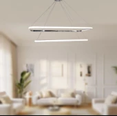 TT Aydınlatma TT400-2 KR  Dikdörtgen 2 li Krom Kaplama Led Avize thumbnail 2