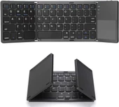 Lenovo Tab M10 Plus ZA5T0312TR 10.3" Uyumlu Kablosuz Bluetooth TouchPad'li Şarj Edilebilir Katlanabilir Klavye - 1