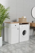 Evdemo Sena Çamaşır Makinesi Dolabı Atlantik Çam Beyaz - 1