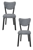 Evdemo Elma 2li Mutfak Yemek Masası Sandalyesi Gri thumbnail 1
