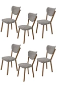 Evdemo Elma 6lı Mutfak Yemek Masası Sandalyesi Kahve - 3